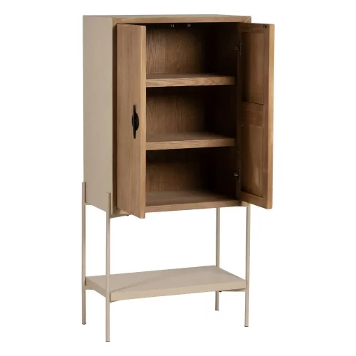 ARMARIO BLANCO-NATURAL MADERA-METAL 70 X 40 X 172 CM-3