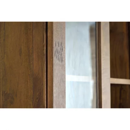 Alacena Madera Acacia Estilo Industrial 4 Puertas Correderas Colección Júpiter 100x47x200 Cm - Giner y Colomer (4)