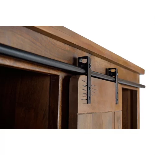 Alacena Madera Acacia Estilo Industrial Puerta Corredera + 4 Cajones Colección Júpiter 140x40x170 Cm - Giner y Colomer (3)