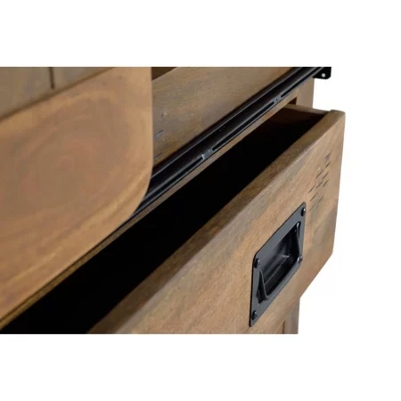 Alacena Madera Acacia Maciza Puerta Corredera + 3 Cajones Colección Júpiter 97x51x154 Cm - Giner y Colomer (7)