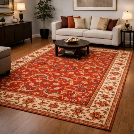 Alfombra Acrílica Frisse Colorido Actual Diseño Clásico J23 Granate - Sualsa (1)