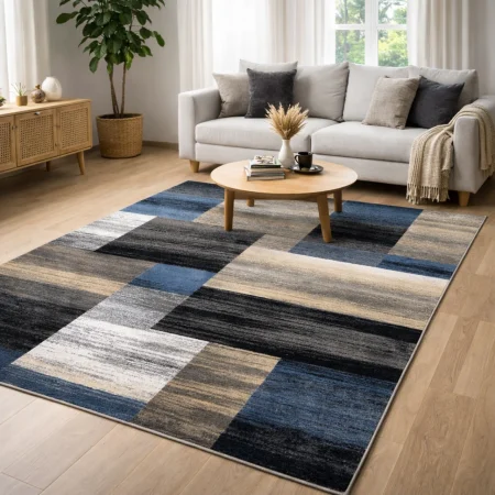 Alfombra Acrílica Frisse Colorido Actual Diseño Moderno 103 Azul - Sualsa (1)