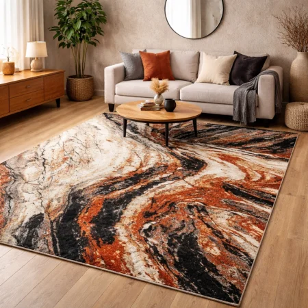 Alfombra Acrílica Frisse Colorido Actual Diseño Moderno 310 Rojo - Sualsa (1)