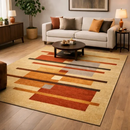 Alfombra Acrílica Frisse Colorido Actual Diseño Moderno J-07 Beige - Sualsa (1)