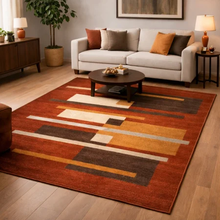 Alfombra Acrílica Frisse Colorido Actual Diseño Moderno J-07 Caldera - Sualsa (1)