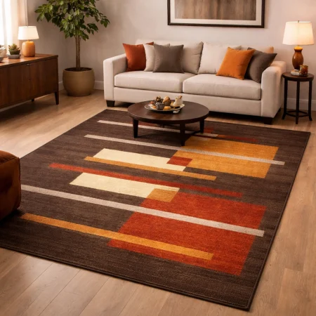 Alfombra Acrílica Frisse Colorido Actual Diseño Moderno J-07 Marron - Sualsa (1)