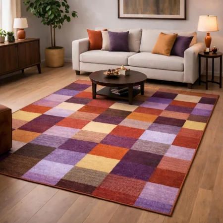 Alfombra Acrílica Frisse Colorido Actual Diseño Moderno J-09 Lila – Sualsa (1)