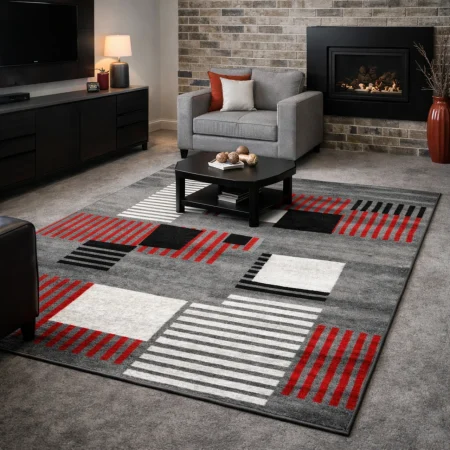 Alfombra Acrílica Frisse Colorido Actual Diseño Moderno J-15 Gris – Sualsa (1)