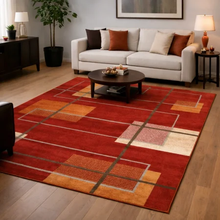 Alfombra Acrílica Frisse J17 Granate - Sualsa (1)