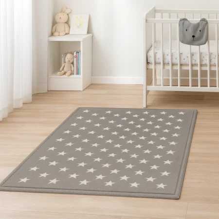 Alfombra Acrílica Mod.Nerea Diseño Infantil Atractivo Estrellas Gris - Sualsa (1)