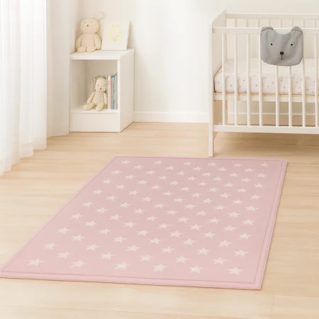 Alfombra Acrílica Mod.Nerea Diseño Infantil Atractivo Estrellas Rosa - Sualsa (1)