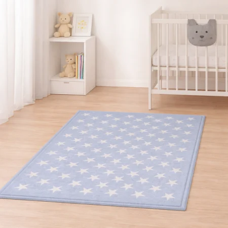 Alfombra Acrílica Nerea Diseño Infantil Estrellas Azul - Sualsa (1)