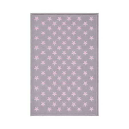 Alfombra Acrílica Nerea Diseño Infantil Estrellas Gris Rosa - Sualsa (2)