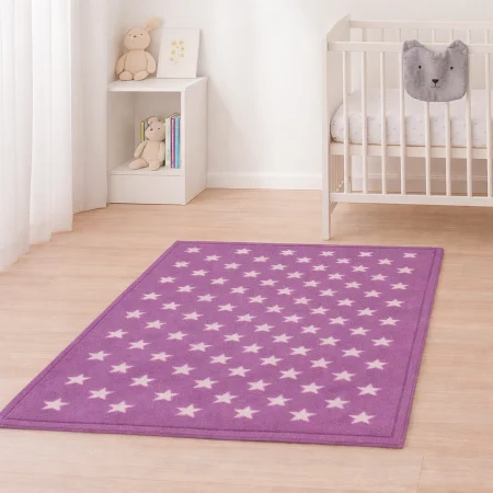 Alfombra Acrílica Nerea Diseño Infantil Estrellas Lila - Sualsa (1)