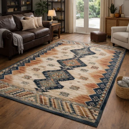 Alfombra Acrílica Palace Tejida Con Viscosa Riqueza De Colores 249 Azul - Sualsa (1)