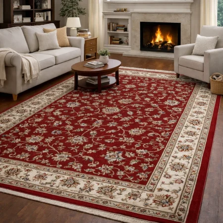 Alfombra Acrilica Suany Tejida Con Material Acrílico Heat-Set 9161 Granate - Sualsa (1)