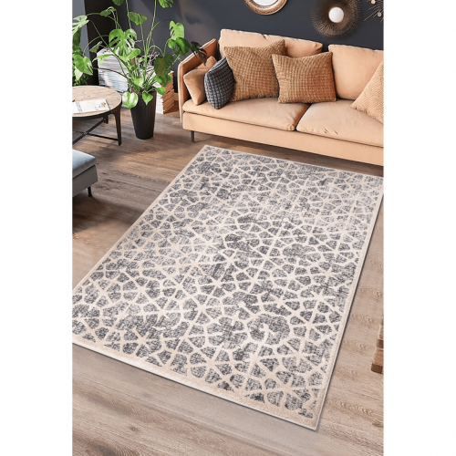 Alfombra Contemporánea Diseño Simétrico Paula 1271 Beige - Universal (2)