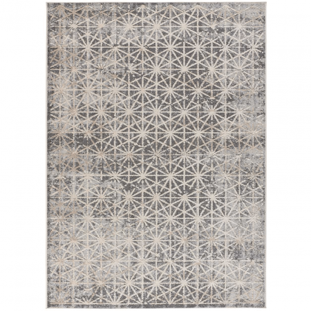 Alfombra Contemporánea Diseño Simétrico Paula 6737 Gris - Universal (2)