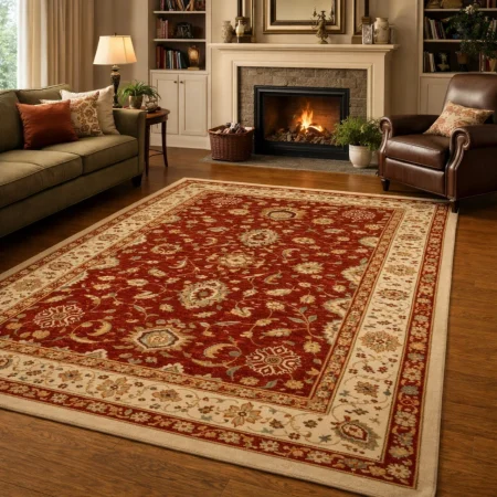 Alfombra De Lana Bali Clásica Fabricada Con Materiales Nobles 781 Granate - Sualsa (1)