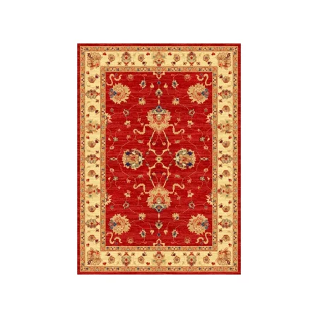 Alfombra De Lana Fenix Estilo Zigler Materiales Nobles 500 Granate - Sualsa (2)