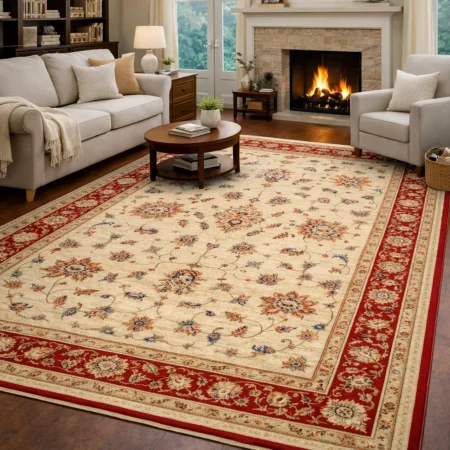 Alfombra De Lana Fenix Estilo Zigler Materiales Nobles 502 Beig - Sualsa (1)