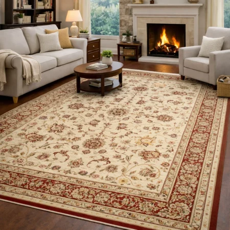 Alfombra De Lana Fenix Estilo Zigler Materiales Nobles 505 Beig - Sualsa (1)