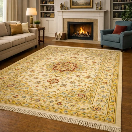 Alfombra De Lana Persia Estilo Nain Clásica Con Materiales Nobles 813 Beig - Sualsa (1)