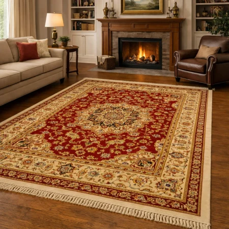 Alfombra De Lana Persia Estilo Nain Clásica Con Materiales Nobles 813 Granate - Sualsa (1)