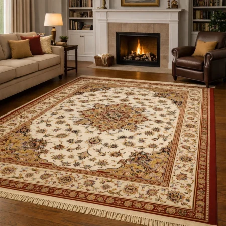 Alfombra De Lana Persia Estilo Nain Clásica Con Materiales Nobles 872 Beige - Sualsa (1)