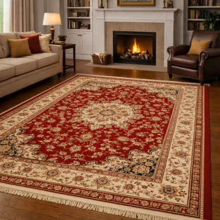 Alfombra De Lana Persia Estilo Nain Clásica Con Materiales Nobles 872 Granate - Sualsa (1)