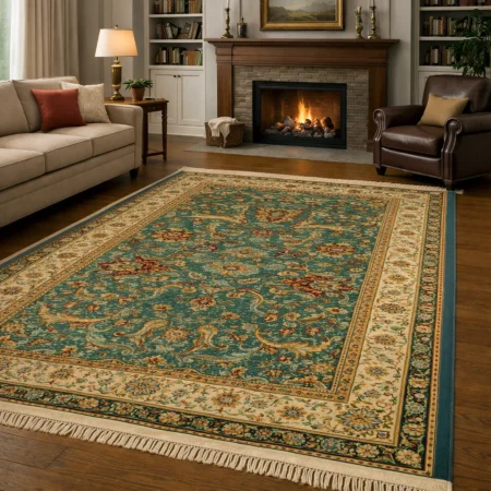 Alfombra De Lana Persia Estilo Zigler Materiales Nobles 822 Verde - Sualsa (1)