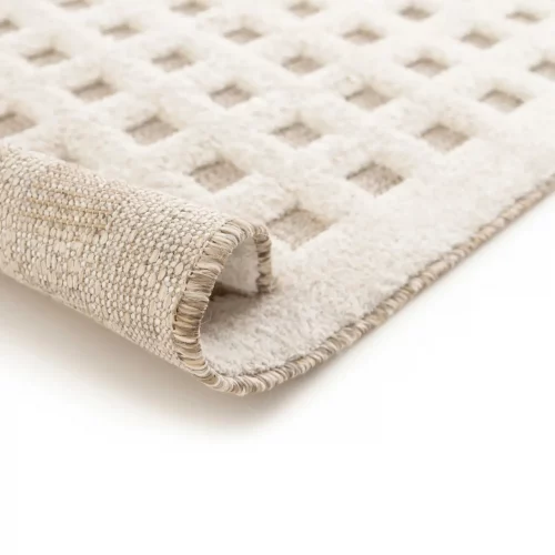 Alfombra Diseño Cuadros en Relieve Diena 40418 Blanco - Universal (3)