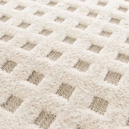 Alfombra Diseño Cuadros en Relieve Diena 40418 Blanco - Universal (4)