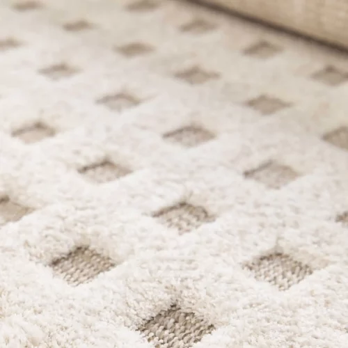 Alfombra Diseño Cuadros en Relieve Diena 40418 Blanco - Universal (5)