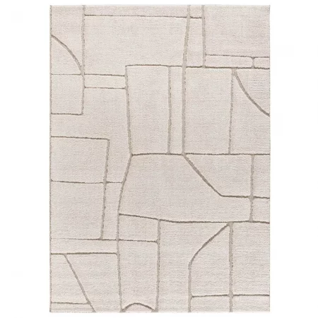 Alfombra Diseño Étnico en Relieve Diena 40406 Blanco - Universal (1)