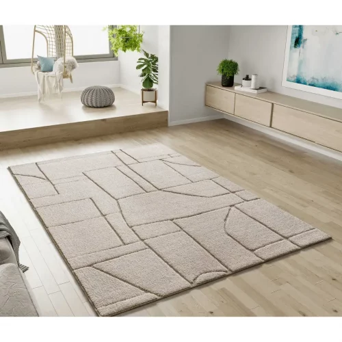 Alfombra Diseño Étnico en Relieve Diena 40406 Blanco - Universal (2)
