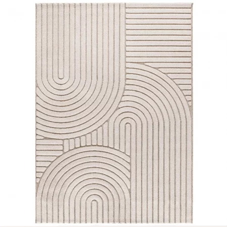 Alfombra Diseño Geométrico en Relieve Diena 40424 Blanco - Universal (1)