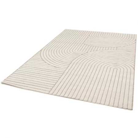 Alfombra Diseño Geométrico en Relieve Diena 40424 Blanco - Universal (7)