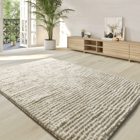 Alfombra Estilo Escandinavo, Reciclada y con Relieve Lima 3500 Crema - Universal (2)