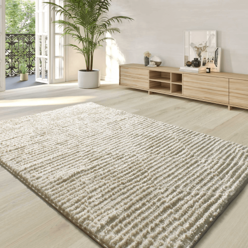 Alfombra Estilo Escandinavo, Reciclada y con Relieve Lima 3500 Crema - Universal (2)