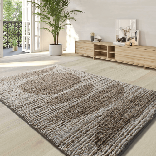 Alfombra Estilo Escandinavo, Reciclada y con Relieve Lima 3502 Beige - Universal (2)