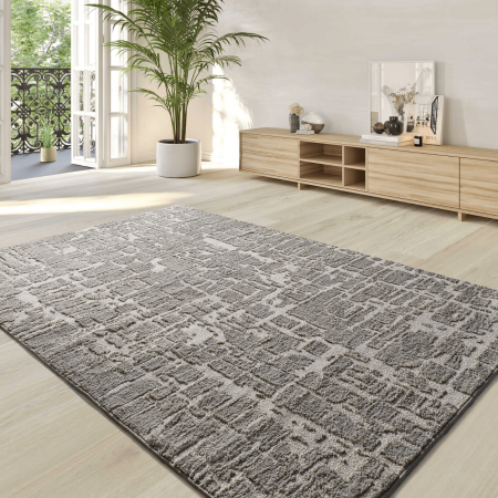 Alfombra Estilo Escandinavo, Reciclada y con Relieve Lima 3503 Plata - Universal (2)