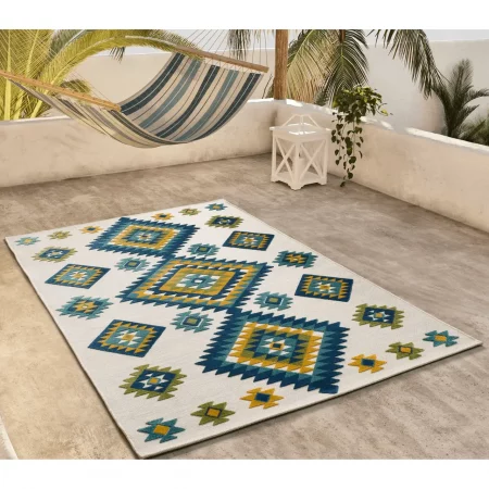 Alfombra Étnica con Relieve de Exterior-Interior Mila 23532 Multicolor - Universal (2)
