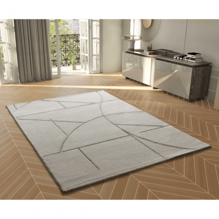 Alfombra Geométrica a Trazos Lena 40315 Crema - Universal (2)