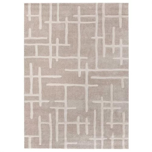 Alfombra Geométrica con Relieve Caledonia 77301 Beige - Universal (1)