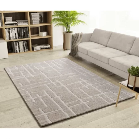 Alfombra Geométrica con Relieve Caledonia 77301 Beige - Universal (2)