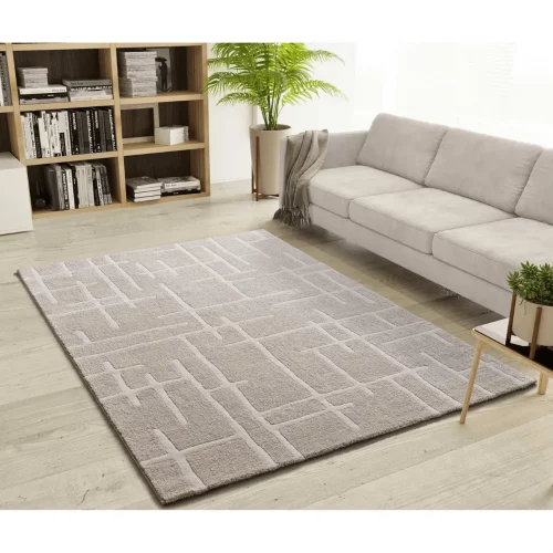 Alfombra Geométrica con Relieve Caledonia 77301 Beige - Universal (2)