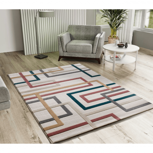 Alfombra Geométrica con Relieve Karisma 12758 Multicolor - Universal (2)