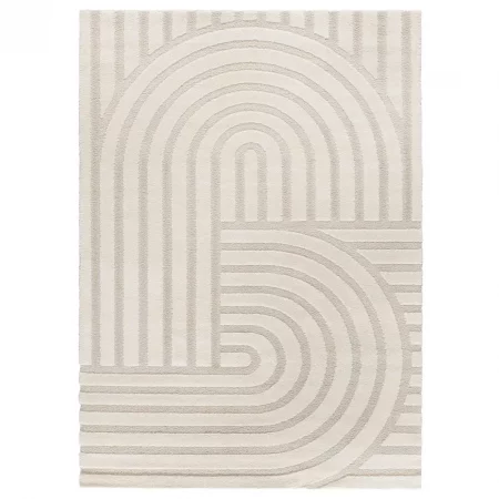 Alfombra Geométrica con Relieve Snowy 59773 Blanco - Universal (1)