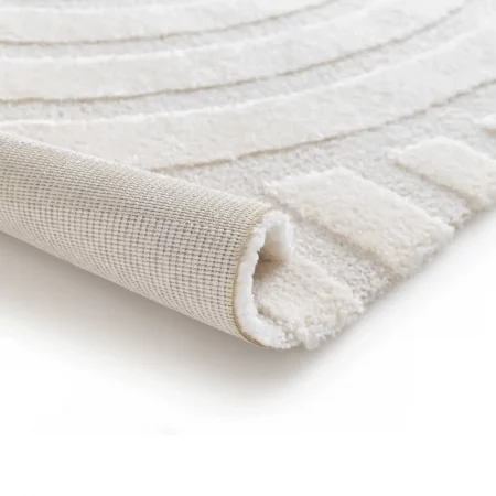 Alfombra Geométrica con Relieve Snowy 59773 Blanco - Universal (3)